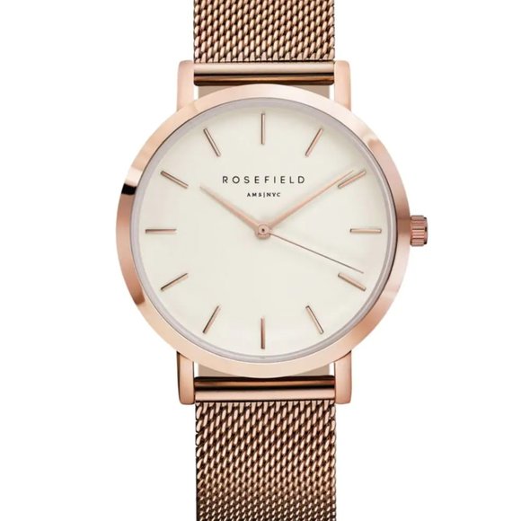 Rosefield Mercer Analog Rose Goldtone Mesh Watch - Picture 2 of 3